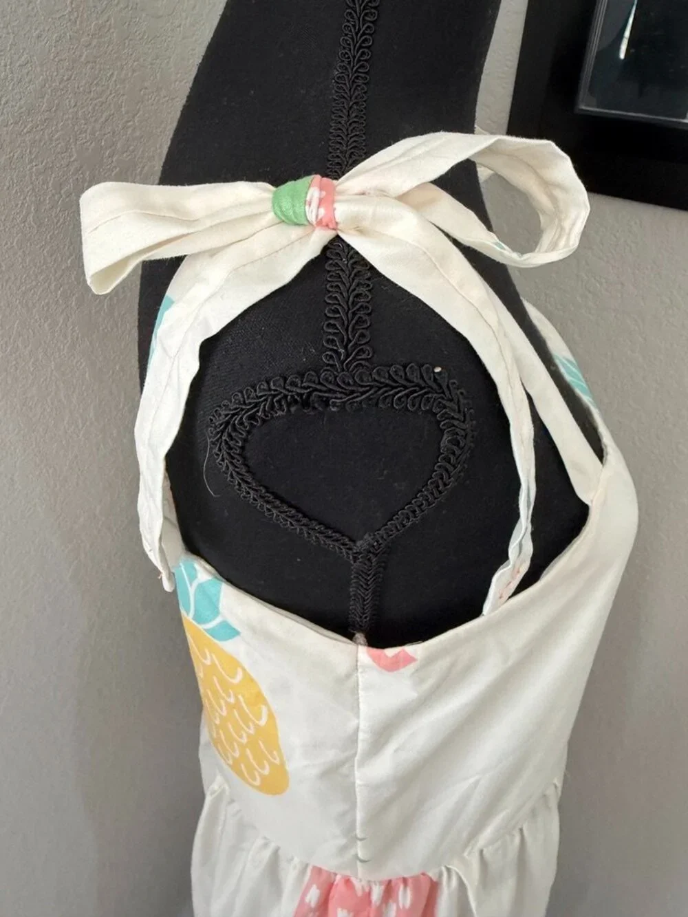 Vintage HANDMADE Pineapple Tiered Midi Sundress Small